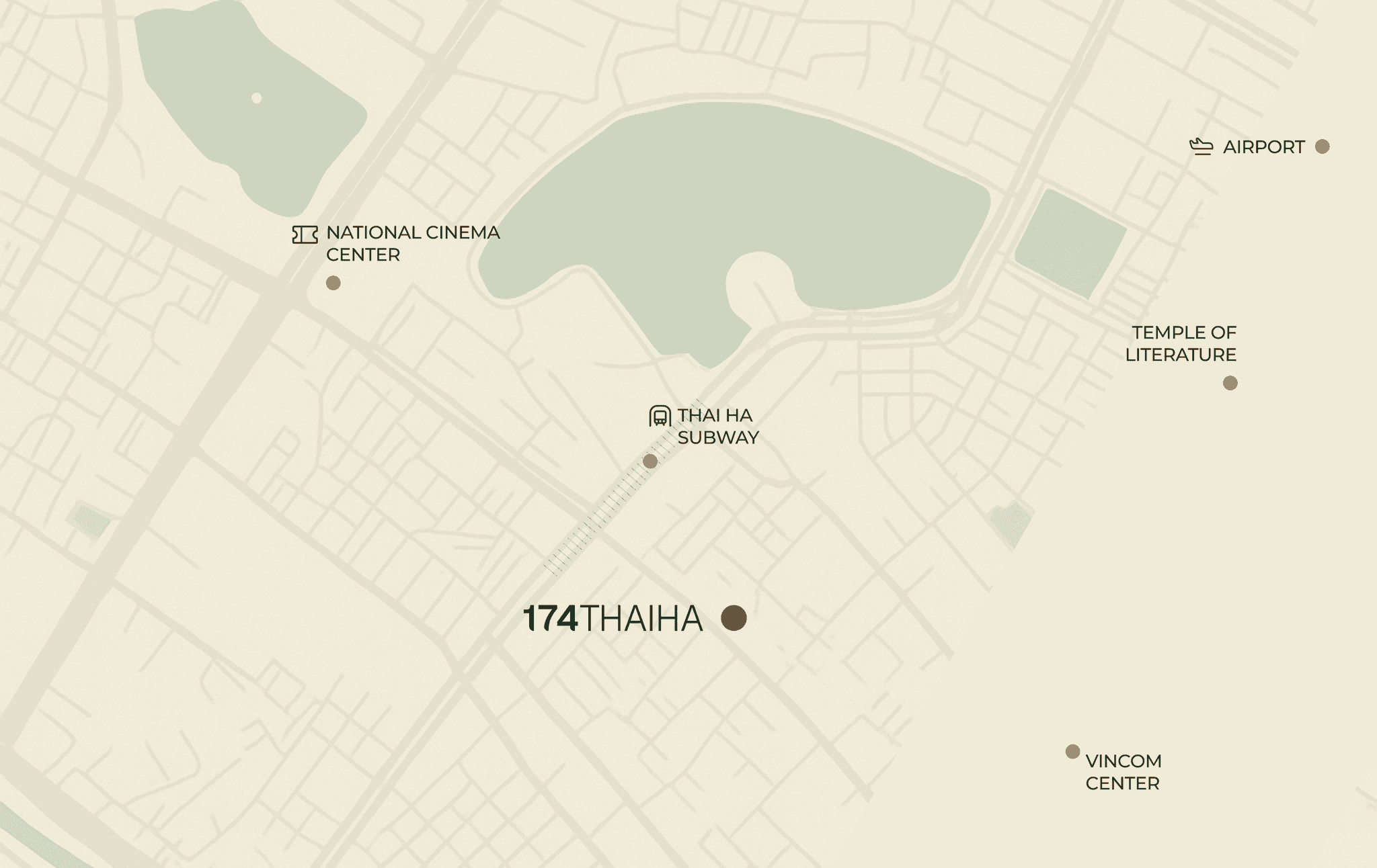 Map showing 174 Thaiha location and nearby landmarks